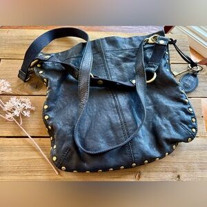 Fossil Black Stud-Trim Leather Purse